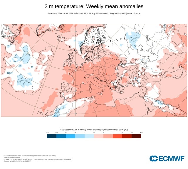 ECMWF temperatuurafwijking week 4